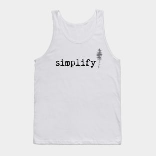 Simplify Thoreau Typewriter Pine Tree Tank Top